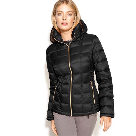 michael kors 3 4 puffer coat|Michael Kors packable down jacket.